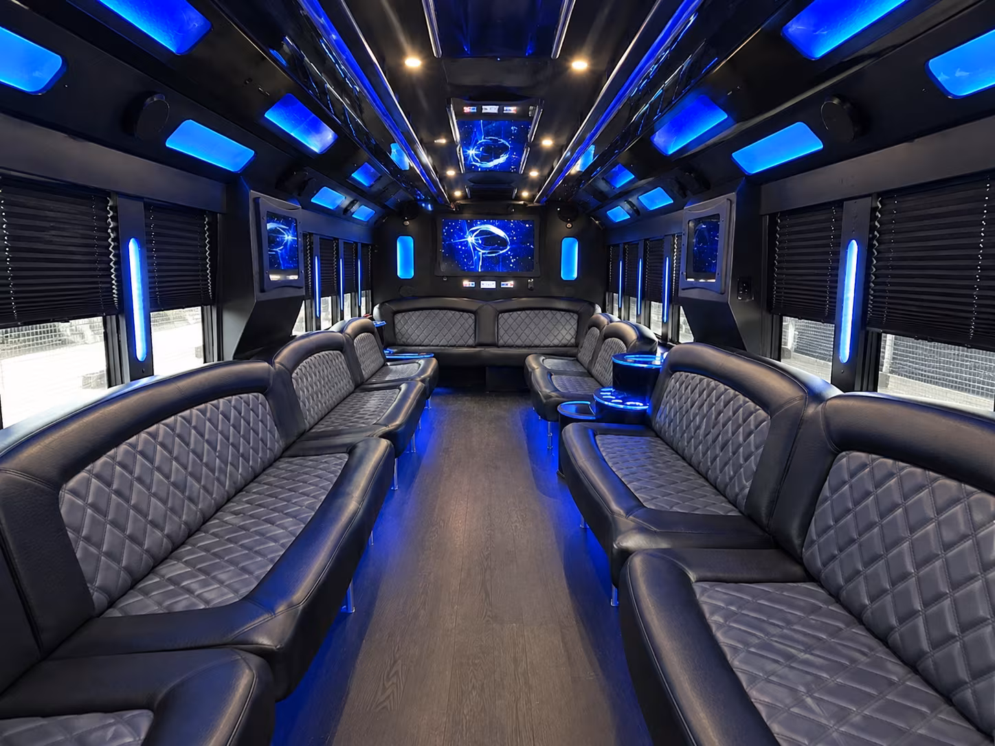 Passenger watching the Tacoma scenery during a regional party bus road trip