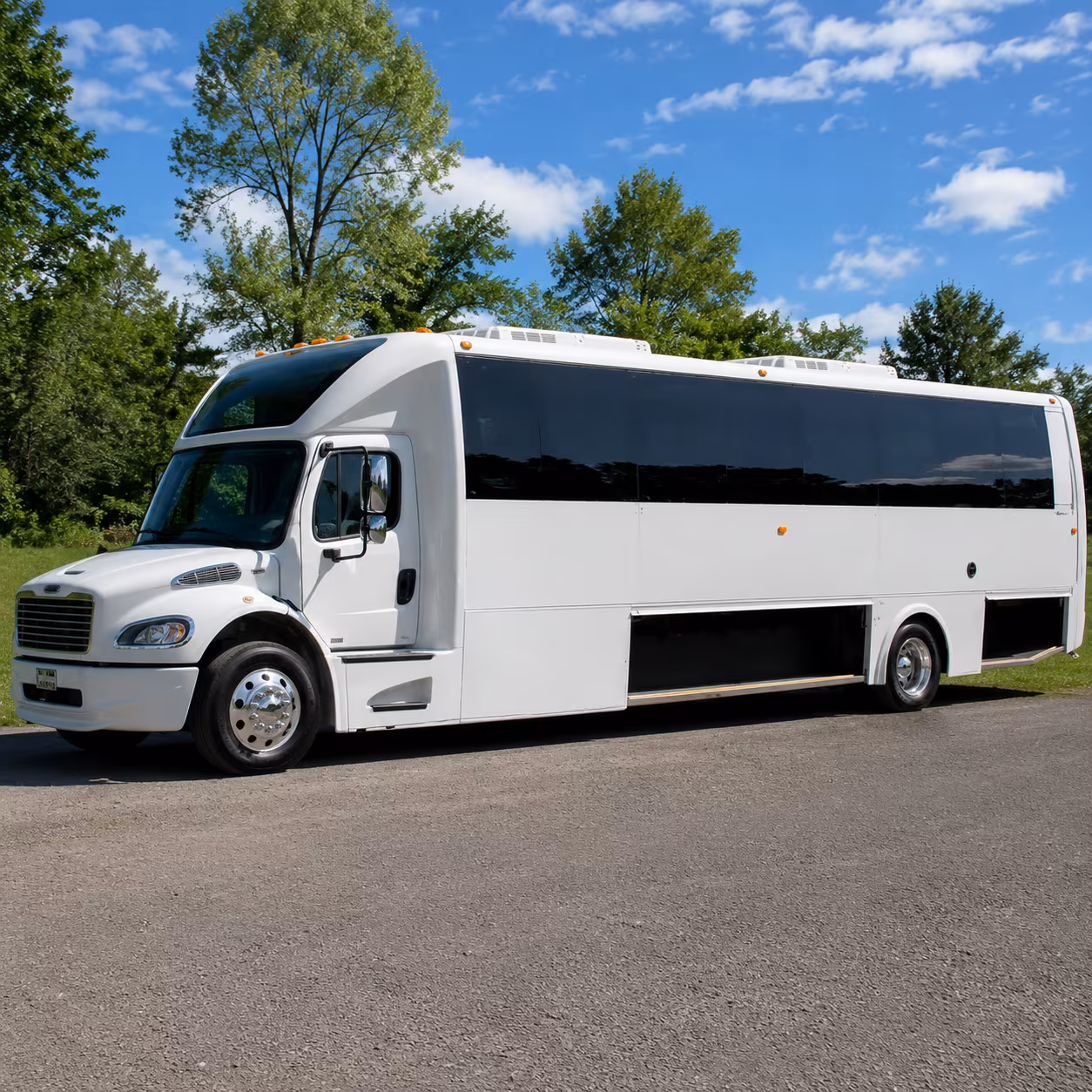 Interior of a party bus rental serving Tacoma