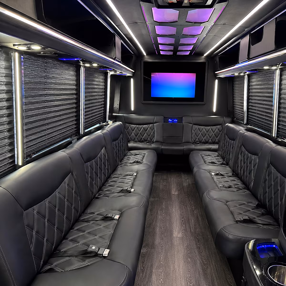 Tacoma Bachelor & Bachelorette Transportation party bus interior
