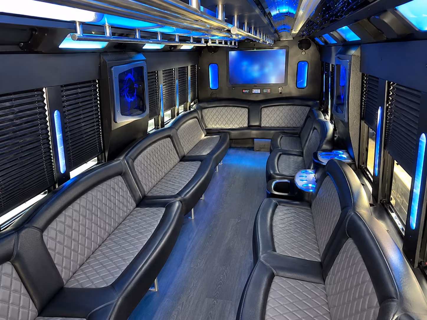 Tacoma Bachelor & Bachelorette Transportation party bus interior