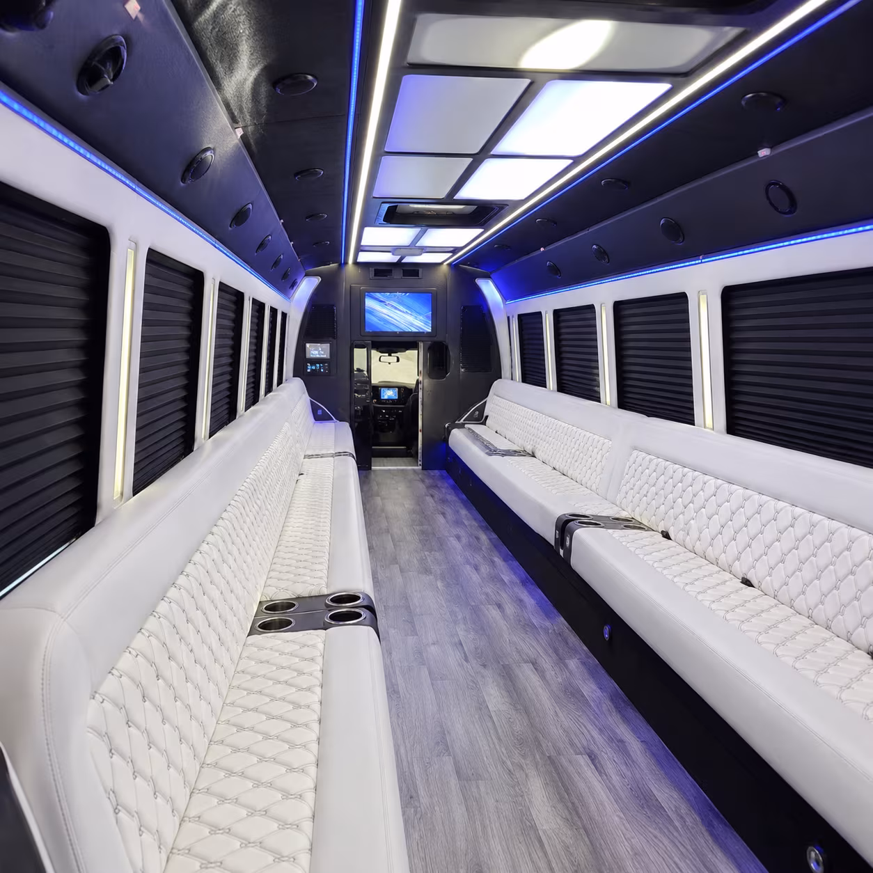 Tacoma Birthday, Sweet 16, & Quinceañera Transportation party bus interior