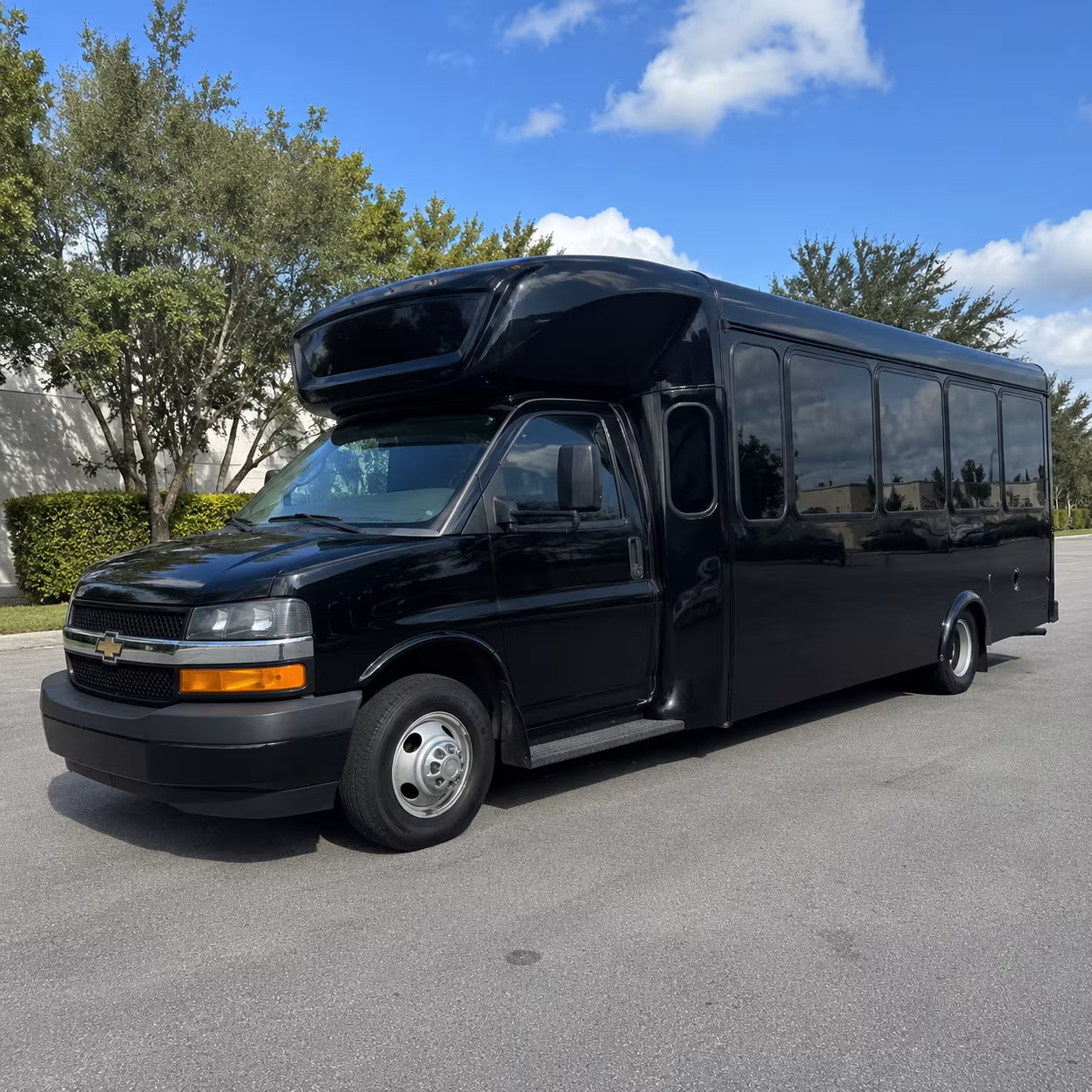 Tacoma Private Event Transportation party bus exterior