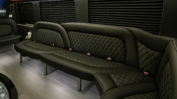 Interior of Charter Bus Company Everett's 14 Passenger Sprinter Limousine in Everett