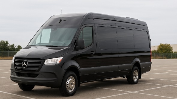 Exterior of Charter Bus Company Seattle's 14 Passenger Sprinter Limousine in Seattle