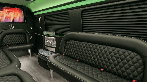 Interior of Charter Bus Company Redmond's 18 Passenger Party Bus in Redmond