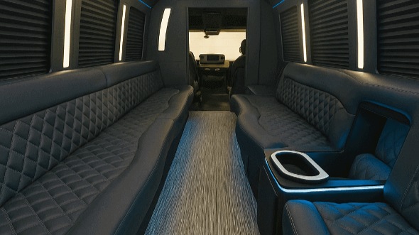 Interior of Charter Bus Company Redmond's 20 Passenger Party Bus in Redmond