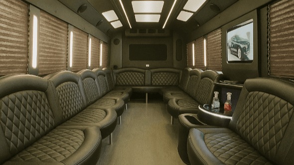 Interior of Charter Bus Company Everett's 28 Passenger Party Bus in Everett