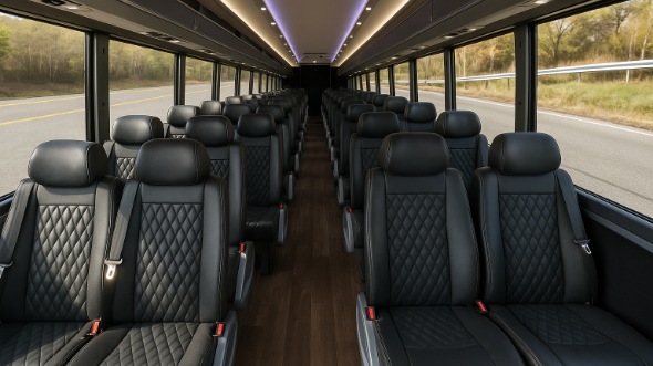 Interior of Charter Bus Company Tacoma's 30 Passenger Minibus in Tacoma