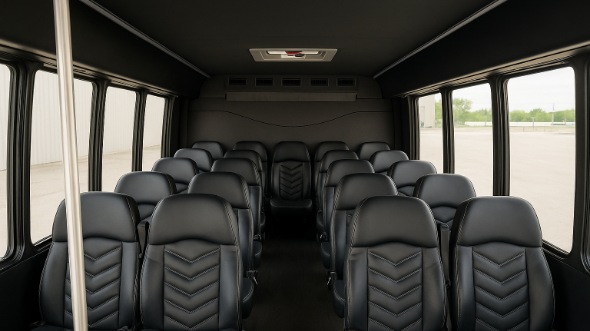 Interior of Charter Bus Company Tacoma's 35 Passenger Mini Bus in Tacoma
