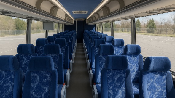 Interior of Charter Bus Company Tacoma's 44 Passenger Charter Bus in Tacoma