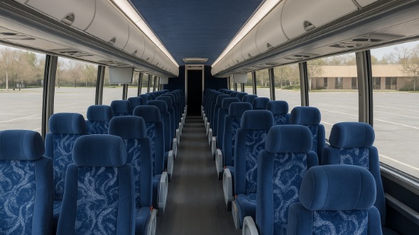 Interior of Charter Bus Company Tacoma's 45 Passenger Charter Bus in Tacoma