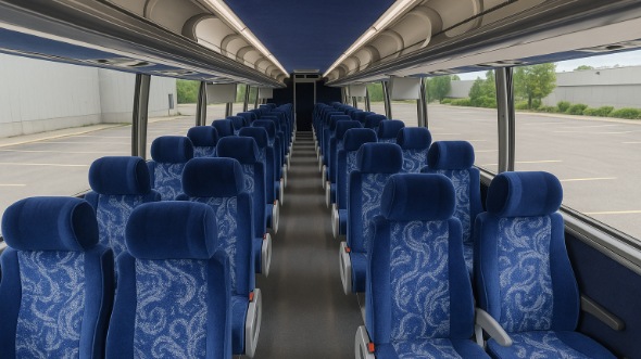 Interior of Charter Bus Company Tacoma's 48 Passenger Charter Bus in Tacoma