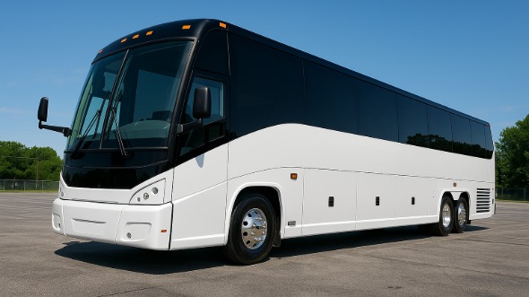 Exterior of Charter Bus Company Auburn's 50 Passenger Party Bus in Auburn