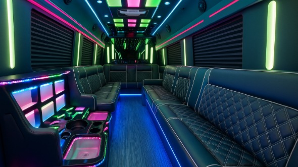 tacoma 50 passenger party bus interior